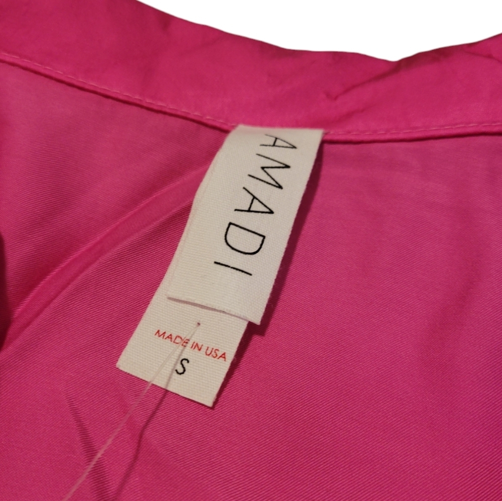 NWT Amadi by Anthropologie The Lara Pink Ruffle Blouse Top Women's Size Small - Picture 6 of 11